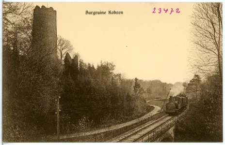 Copie de 23472-Kohren-1925-Burgruine_mit_Bahnlinie_und_Zug-Brück_&_Sohn_Kunstverlag.jpg