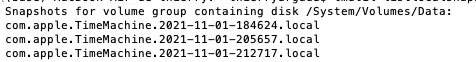tmutil snapshots 01112021.webp