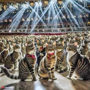 Firefly une centaine de chats faisant un pogo dans une salle de concert 28339.webp